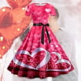 thumbnail image 2 of ZHOUCHANKIDS 1950s Retro Party Dress for Women Floral Print Short Sleeve Elegant Swing Prom Gown Pink XXL, 2 of 3