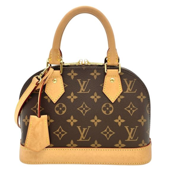 Pre-Owned Louis Vuitton Alma BB Handbag, Monogram Canvas, M53152, Brown, RFID, Women's