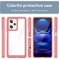 thumbnail image 6 of Case for Xiaomi Redmi Note 12 Pro Phone Case Slim Dropproof [Defend from Drop/Scratch/Slip/Fingerprint] Clear Acrylic Hard Back Soft TPU Bumper Hybrid Phone Cover for Redmi Note 12 Pro-Red, 6 of 16