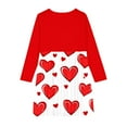thumbnail image 4 of Spazoro Girls Princess Dress, Fall & Winter Long Sleeve Crew Neck Heart Print Long Dresses for Party Red Size 7 T, 4 of 4