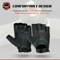 thumbnail image 3 of Daniel Smart Genuine Women’s Motorcycle Leather Gloves – Aniline Goat Leather - Fingerless Motorcycle Gloves with Perforated action and Gel Palm, 3 of 6