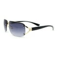 thumbnail image 2 of Womens Rhinestone Jewel Rimless Rectangle Designer Fashion Sunglasses Gold Smoke, 2 of 4