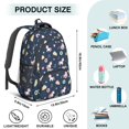 thumbnail image 5 of Unicorn and Donut Blue Pattern Backpack for School, Cute School Bag with Adjustable Shoulder Straps and Padded Back, 16.9"x12.6"x5.9", 5 of 5