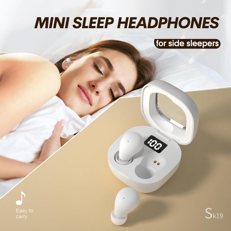 Invisible Mini Earbuds Wireless Bluetooth, Low Profile Micro Tiny Discreet Hidden Earbuds for Work, Small Headphones, Invisible Sleep Wireless Earphone IPX5 Waterproof for Small Ear Canals(White)