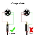 thumbnail image 2 of Cable de audio J&D 2 RCA macho a doble XLR hembra de 1,8 m, 2 of 7