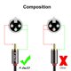 thumbnail image 2 of Cable de audio J&D 2 RCA macho a doble XLR hembra de 1,8 m, 2 of 7