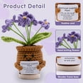thumbnail image 5 of Handmade Crochet Flower Plant Plush - Cute Emotional Support Desk Decoration, Knitted Wool Doll with Inspirational Card for Birthdays Encourage Gifts Purple, 5 of 5