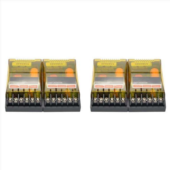 4PCS 2 Way Car Professional Stereo Audio Frequency Divider Stereo Woofer Loudspeaker Speaker Crossover Filter,4 x Stereo Audio Frequency Divider