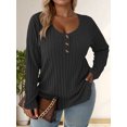 thumbnail image 3 of NISVIYA Plus Size Tops for Women Long Sleeve Button Henley Shirts Business Casual Lightweight Tunic Sweatshirts, 3 of 5