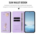 thumbnail image 4 of Decase for Samsung Galaxy A51 5G Wallet Case,Premium PU Leather Flip Cover with Card Slot,Rhinestone Dancing Girl Pattern Cover,Shockproof Solid Color Case,Purple, 4 of 7