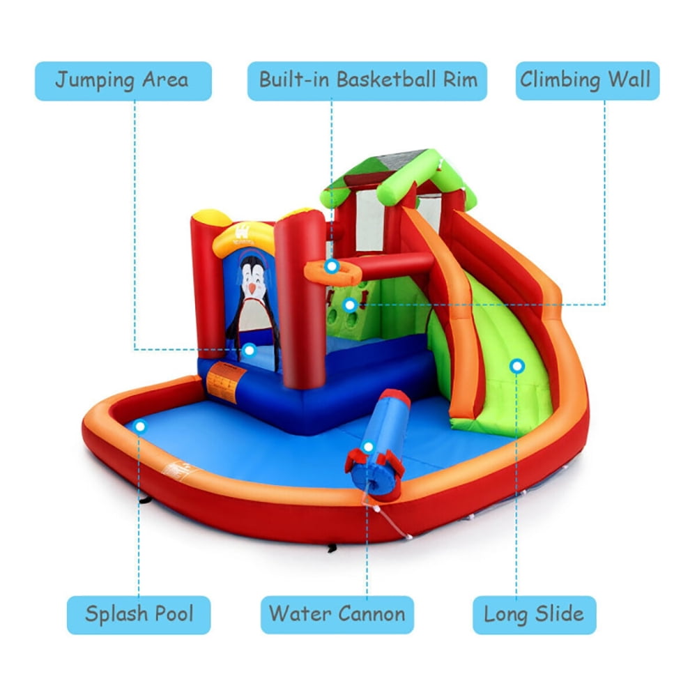 Aimee Lii Inflatable Slide Bouncer and Water Park Bounce House Without Blower, Bounce House Water Slide for 5-10