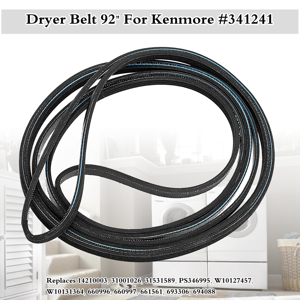 92'' Dryer Belt For Maytag Whirlpool Amana 341241 AP2946843 PS346995