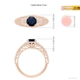 thumbnail image 5 of Angara Natural 1 Ct. Blue Sapphire with Diamond Vintage Inspired Ring in 14K Rose Gold for Women (Ring Size: 3.5), 5 of 10