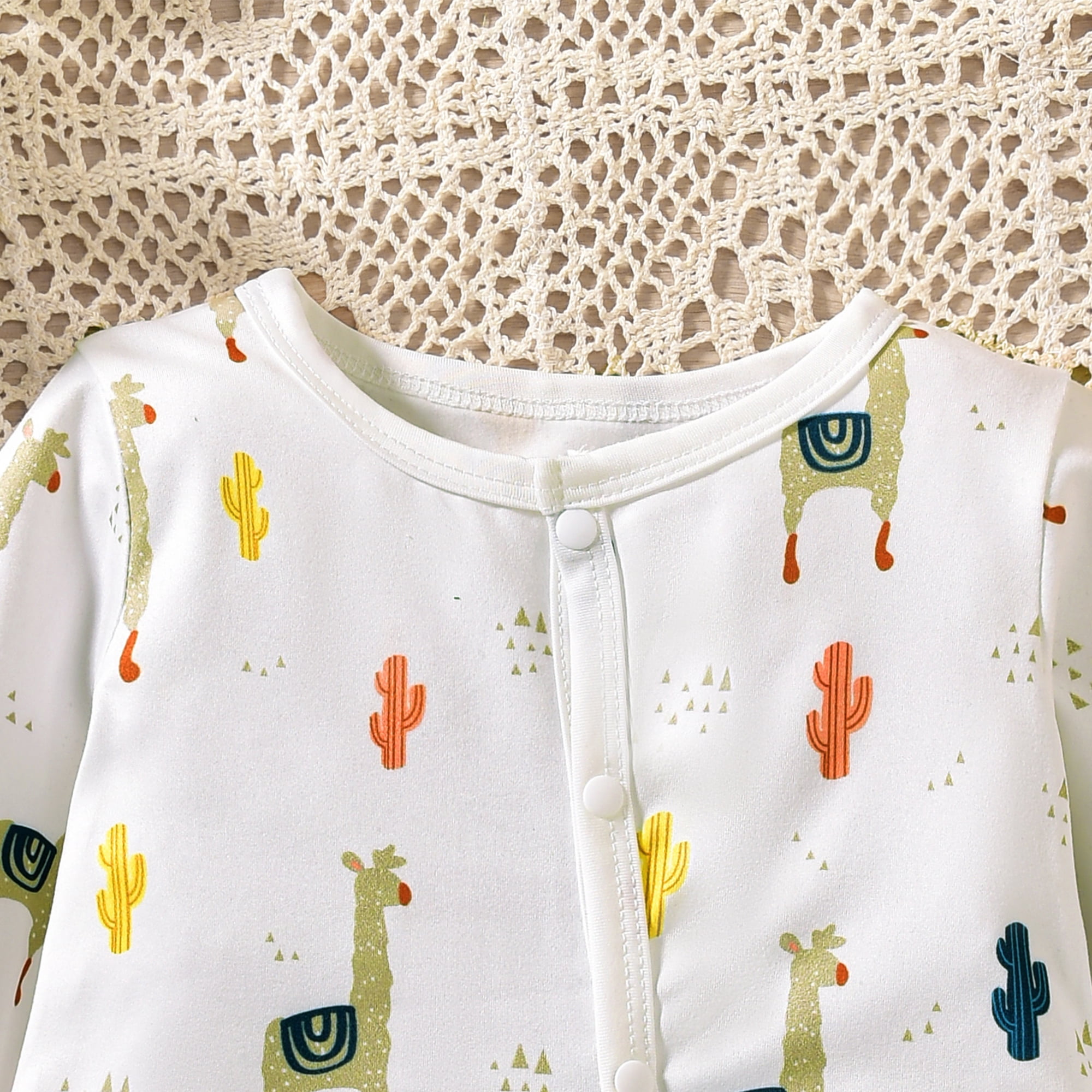 GEYEHUG Baby Boy/Girl Clothes Rompers Long Sleeve Printed One Piece Pajamas Cute Animal Pattern Unisex