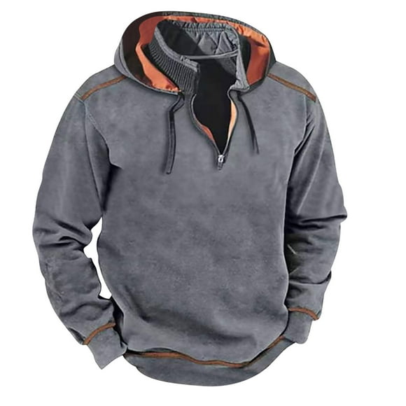 fartey Aubaines de Liquidation 2025 Chandail à Capuchon à Fermeture Éclair 1/4 pour Hommes Veste de Survêtement Coupe Ample Chandails de Sport Veste Cargo Manteaux pour Entraînement Extérieur Gym Sports Course