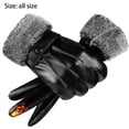 thumbnail image 2 of Dnzceghtig Guantes de piel de oveja de invierno para hombre, guantes cálidos para mensajes con pantalla táctil y forro de cachemira, 2 of 5