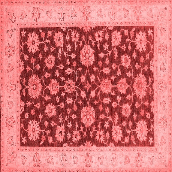 Ahgly Company Indoor Square Oriental Red Traditional Area Rugs, 7' Square