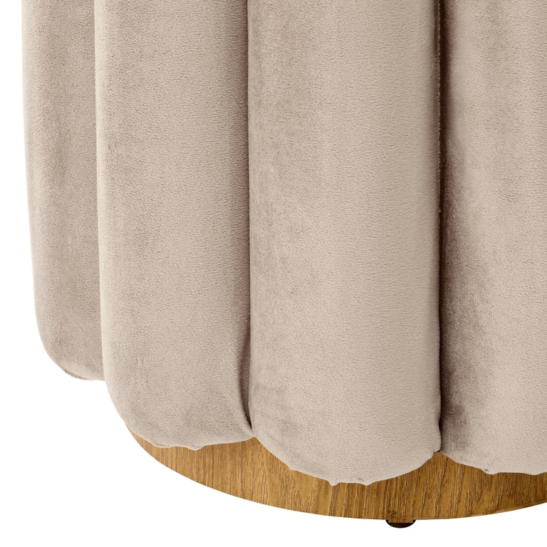 Better Homes & Gardens Lillian Velvet Tufted Ottoman, Beige photo 6