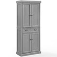 thumbnail image 1 of Pemberly Row 2-Cabinet and 2-Door Wood Pantry in Distressed Gray/Gold, 1 of 17