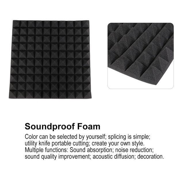 Espuma Insonorizada 50x50x5cm 6 Uds Forma Piramidal Absorbente De Sonido