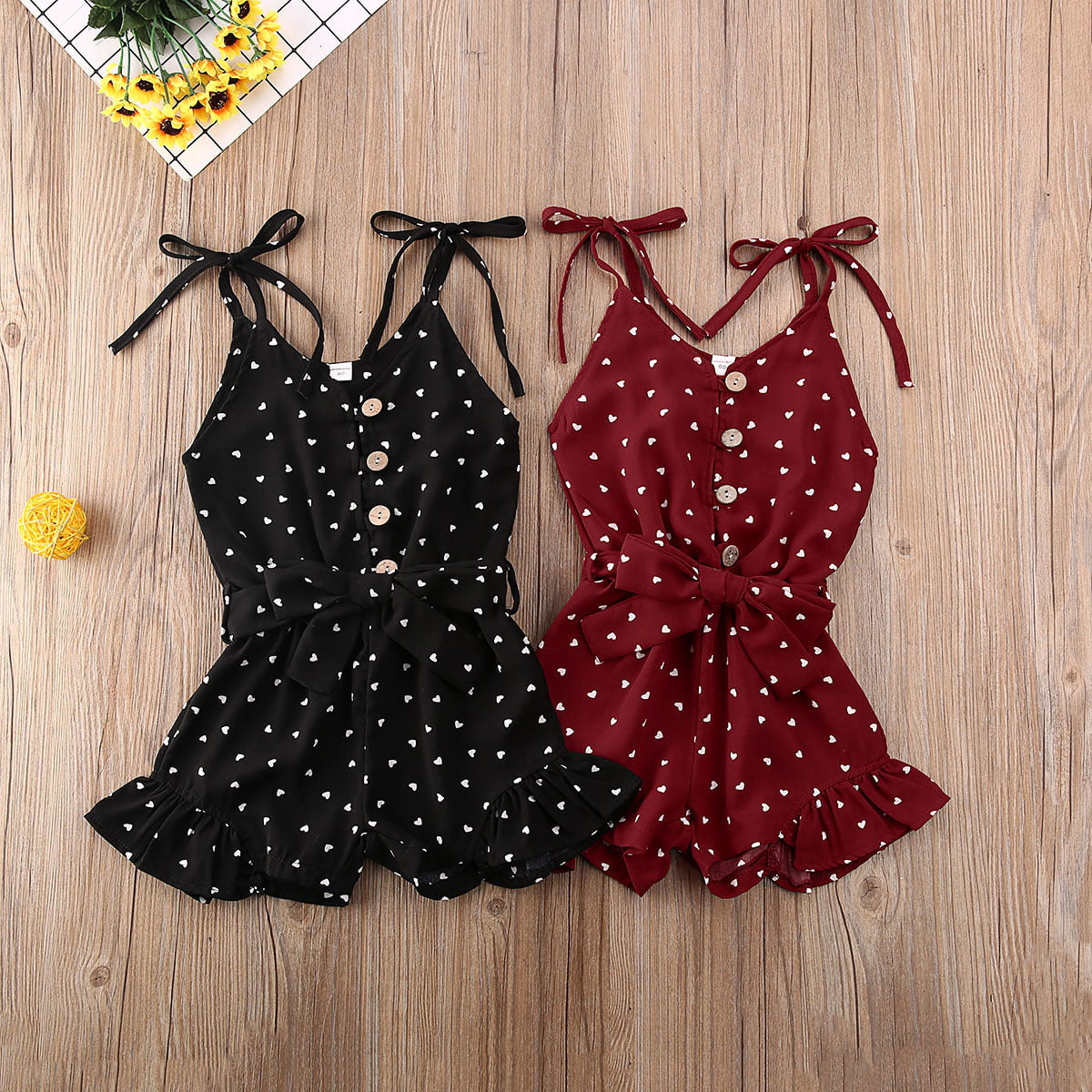 Toddler Infant Baby Girl Leopard Romper Summer Outfits Strap Sleeveless Jumpsuit Halter Playsuit Sunsuit Overall Clothes Set 