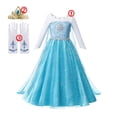 thumbnail image 1 of Disfraz de Frozen de Disney para niñas, vestido de princesa con lentejuelas blancas, traje de baile de malla, ropa de carnaval, Cosplay para niños, Reina de la nieve, Elsa y Anna Fivean unisex, 1 of 2