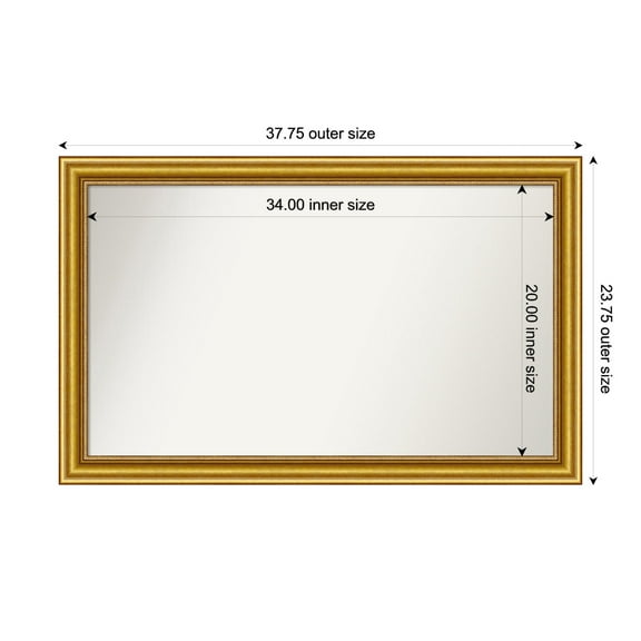 Amanti Art Custom Wall and Bathroom Mirror (23.75 x 37.75 in.), Townhouse Gold Frame