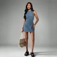 thumbnail image 6 of Women's Sleeveless Denim Shift Dress, Round Neck Knee Length Casual Dress, 6 of 6