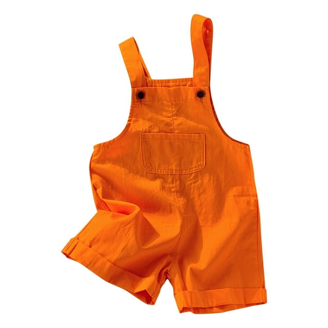 Plebaso Girls Summer Sleeveless Solid Color Casual Suspender Romper Spaghetti Strap Shorts Jumpsuit With Pockets