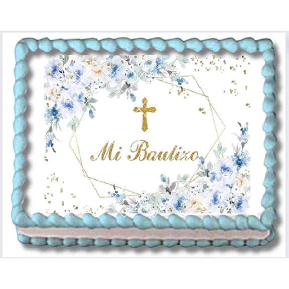 Mi Bautizo Baptism Edible Image Cake Topper, by TNCT's Designs
