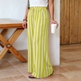 thumbnail image 4 of Mifsaly Striped Pants Women Wide Leg Casual Trousers Lightweight Relaxed Fit Lounge Everyday Bottoms Yellow,XXL, 4 of 7