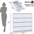 thumbnail image 2 of ChVans 8 Drawer Double Dresser for Bedroom, 47" Wide 41" Tall Modern High Gloss White Dresser with Wood Chest of 8 Drawer Handle Free for Bedroom, Living Room, Entryway, Hallway, 2 of 6