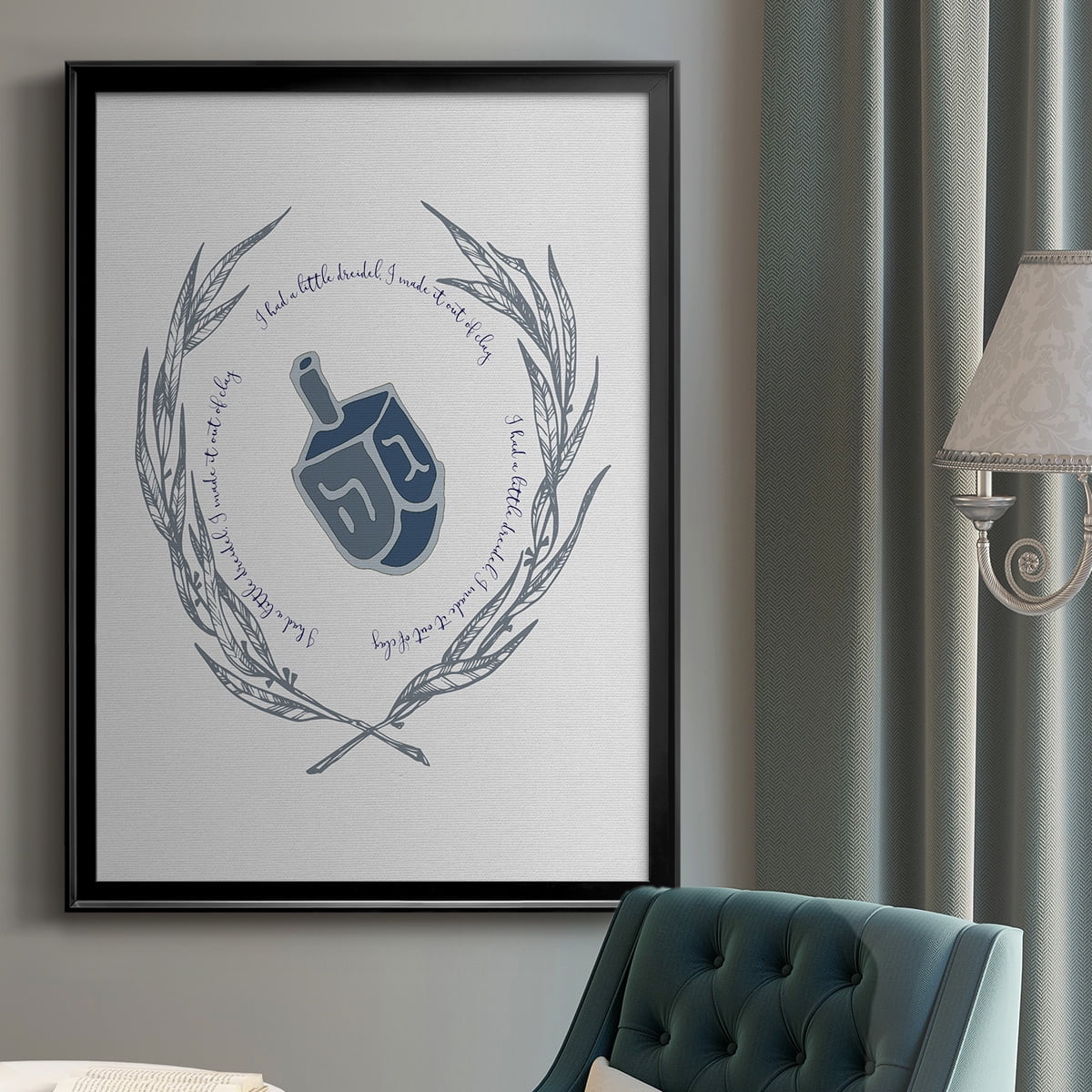 Hanukkah Dreidel Premium Framed Print - Ready to Hang