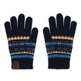 thumbnail image 4 of UngA Kids Winter Gloves with Touch Screen Full Finger Thermal Half Finger Magic Stretch Knit Mittens for Girls and Boys (Navy,3-9 Years), 4 of 4