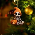 thumbnail image 4 of Halloween Car Interior Accessories, Skeleton Pumpkin Rearview Pendant Decoration Interior, Cute Women Funny Aesthetic Hanging Swinging Horror Pendant Man Halloween Decor, 4 of 4