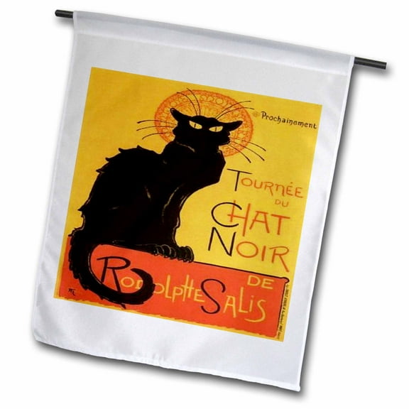 3dRose, Cats Le Chat Noir, 12 x 18 inch Garden Flag