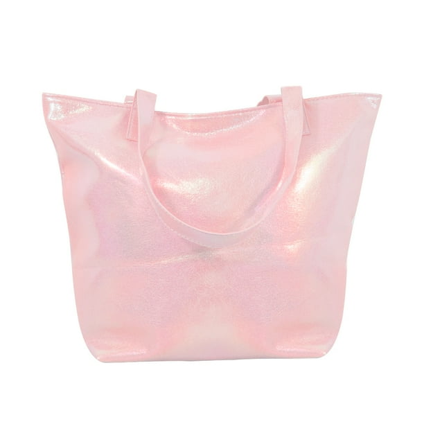Bolsa Dama La Merced Rosa Tornasol Corte Tote Brillante Llavero Pompon Walmart en linea