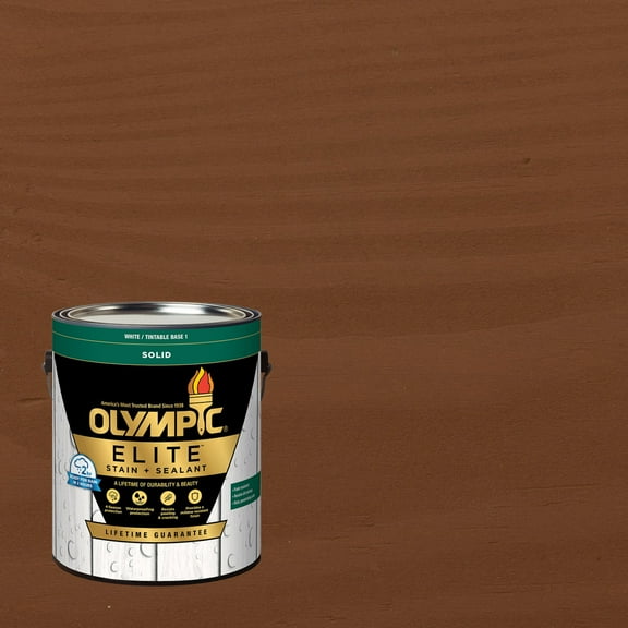 Olympic Elite 1 Gallon SC-1084 Timberline Solid Advanced Exterior Stain and Sealer in One