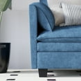 thumbnail image 5 of 107.8'' Blue Fabric L-Shaped Sofa with Movable Ottoman & Pocket Arms - Modern 3-Seater Couch for Living Room, Apartment, Office - Durable, High-Density Foam, 800lb Capacity, 5 of 11