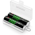 thumbnail image 4 of HUGFEGWE 2 x 18650 Battery Storage Case Holder Organizer Box Transparent 2Pcs CA919-114763, 4 of 7