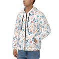 thumbnail image 3 of Kdxio Tulips Flowers Print Men Hoodies Casual Hoodies for Men with Zip Pockets Full Zip Long Sleeve Sweatshirt Sports Hooded Jacket-Small, 3 of 5