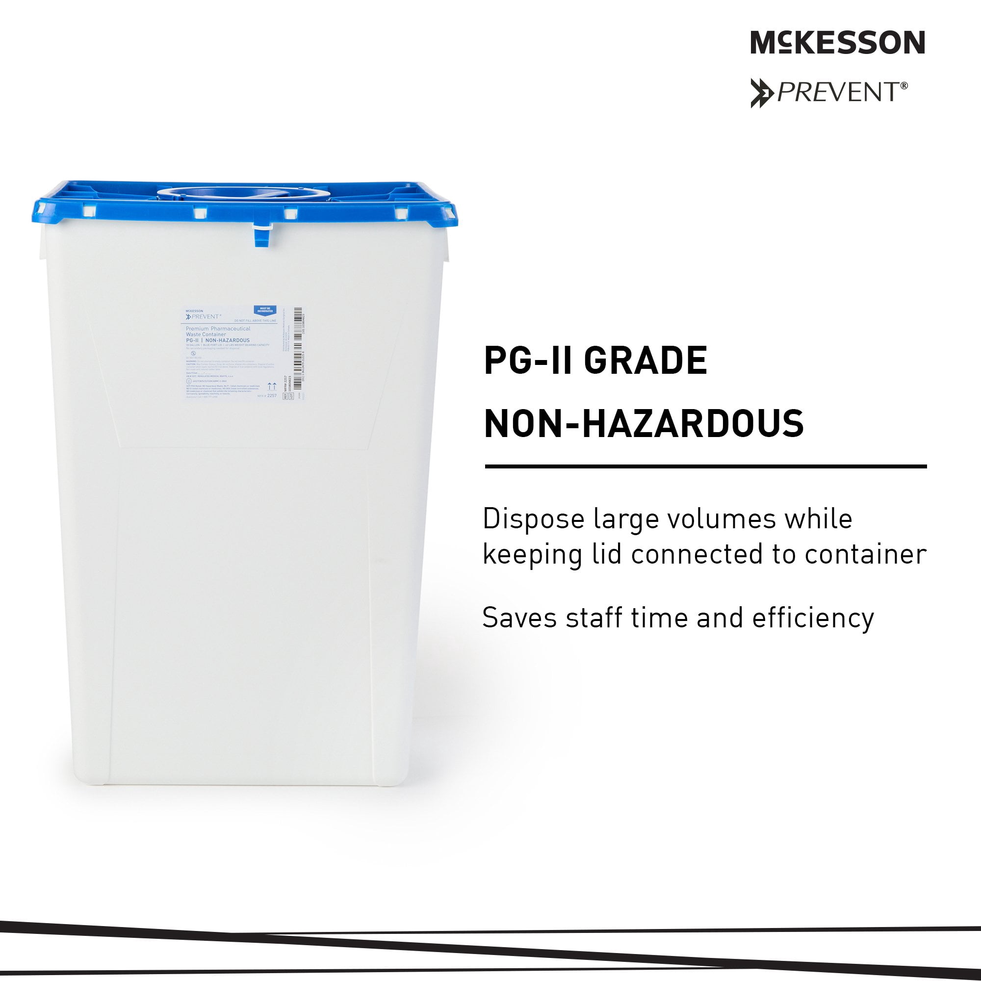 McKesson Prevent Pharmaceutical Sharps Container, Premium - Plastic, 18 gal, 1 Ct