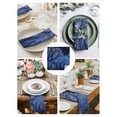 thumbnail image 4 of nqOlkjepod Blue Black Botanical Cloth Napkins Set of 8 Reusable Dinner Napkins, Abstract Art Tree Leaves Cocktail Napkin Washable Table Napkins for Wedding/Holiday Party/Baby Shower 20"x20", 4 of 8