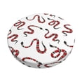 thumbnail image 2 of Xecao's Red Snake Print Stool Covers offer stylish, washable protection for PU round bar stools, perfect for home or commercial use., 2 of 7