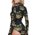 thumbnail image 4 of joogoo Frogs Women's Mock Turtle Neck Long Sleeve Bodysuit M, 4 of 8