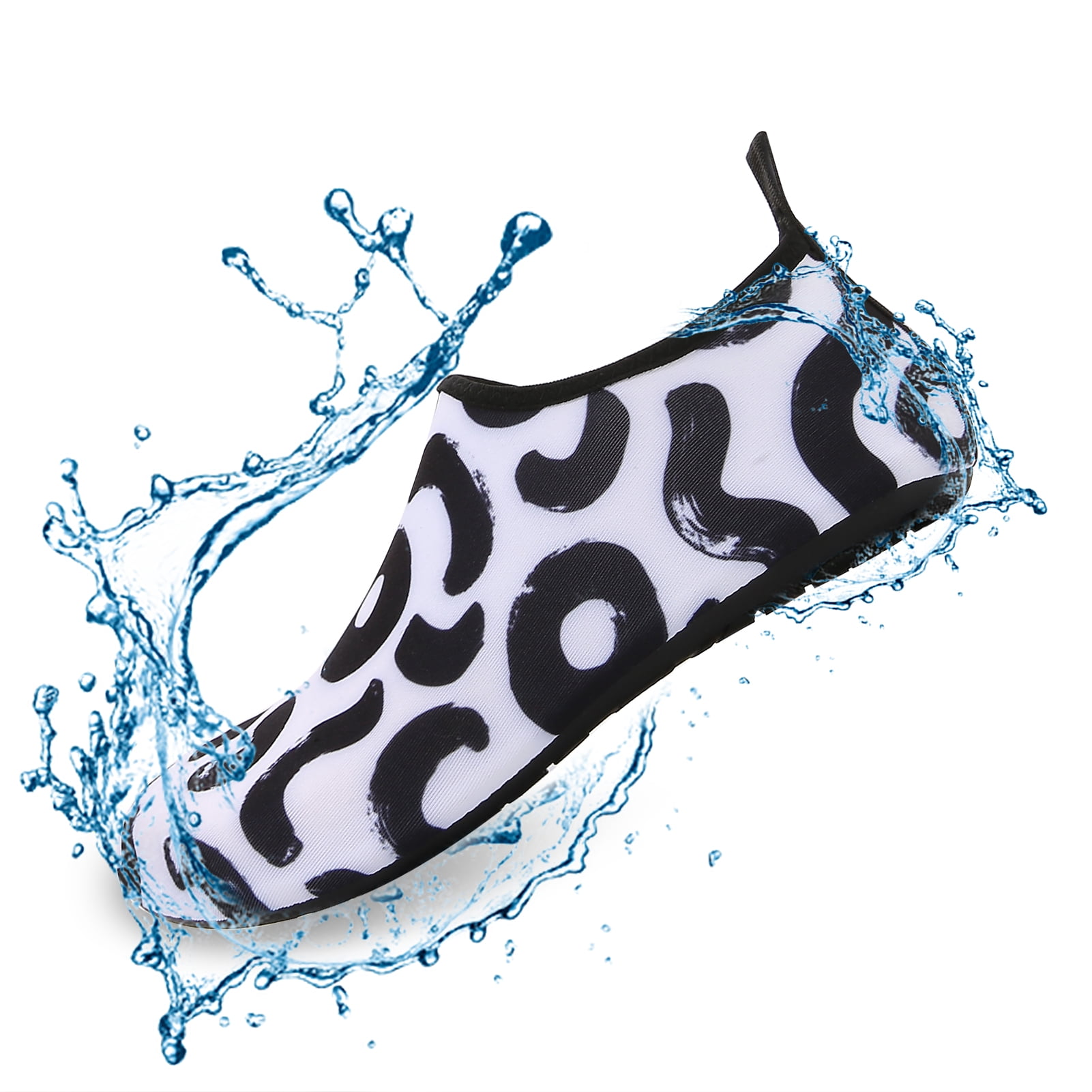 Men and Women a Slip On Barefoot Quick-Dry Beach Aqua Yoga Water Shoes (Oreo/Black White, 11.5-12.5 Men)