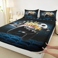 thumbnail image 3 of Manfei Teens Adults Black Gamepads 4 Pieces Queen Sheet Sets,Video Game Ultra Soft Flat Sheet,Vintage Cinema Queen Fitted Sheet,Super Cozy Room Decor, 3 of 7