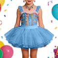 thumbnail image 2 of SUXIAN Toddler Girls Skirts Ballet Dance Tutu Layered Flared Elastic Waistband Party Performance For Kids Girls Skirt Sky Blue 3-4 Years, 2 of 4