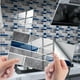 thumbnail image 1 of Pegatinas de mosaicos 3D Patrón de ladrillo de cristal | Calcomanía impermeable de PVC para pared | Cerámica Autoadhesiva Multicolor | 7,87x3,94 pulgadas | Pack 12/24 | Fácil de limpiar y resistente, 1 of 8