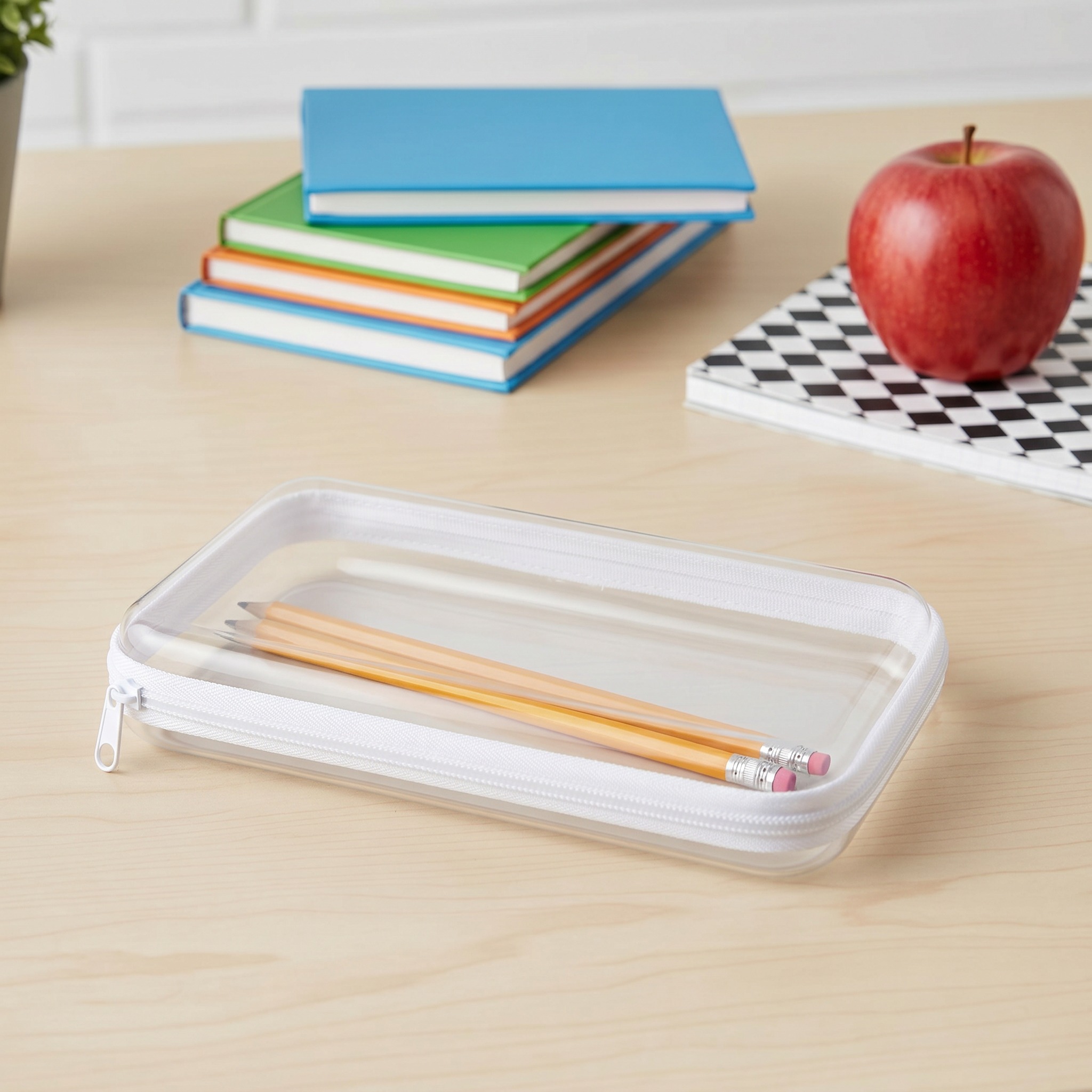 Cartuchera con cremallera Pen+Gear, estuches para lápices para escuela, blanco 2